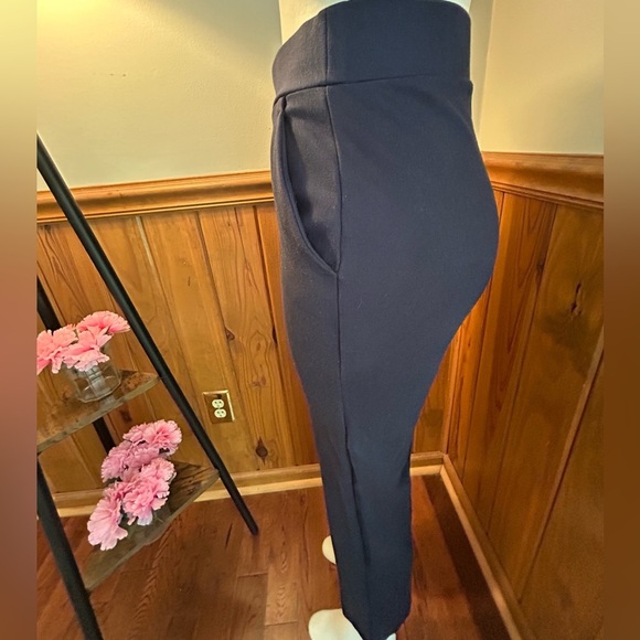 Loft size S women’s navy flat front stretch slacks, dress pants, work, classic - Picture 3 of 7